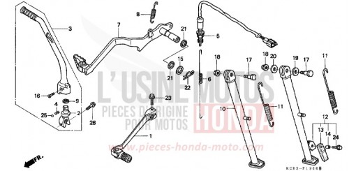 PEDALE/BIE. DE DEMARREUR DE KICK XR250R2 de 2002